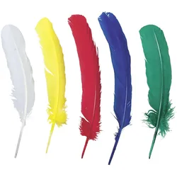5x Heyda, Naturmaterialien, Bastelfeder Bastelhaar Indianerfeder 28 cm sortiert VE=20 Stück