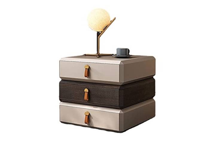 YCCHAH Bett mit Stauraum Nordic Square Nachttisch Dreischicht Schublade Home Wohnzimmer Schlafzimmer kreative rotierende Aufbewahrung Seitenschrank Desktop