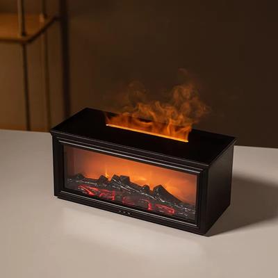 Inspired Finds Mini Flame Essential Oil Diffuser With 7 Color LED Aromatherapy Fireplace Humidifier black