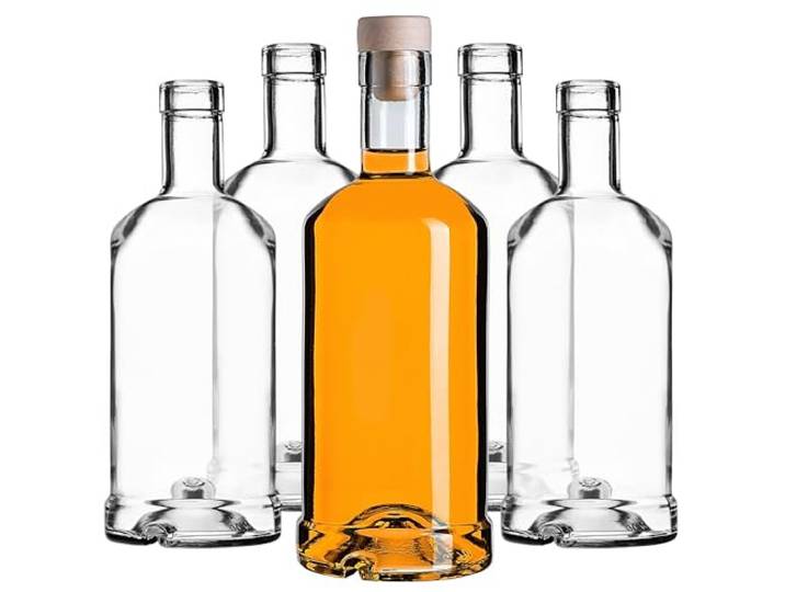 KADAX Lot de 50 bouteilles en verre 500ml avec bouchon en liège – bouteilles vides à remplir pour liqueur\, schnaps\, huile et vinaigre\, idéales pour cadeaux et faire maison