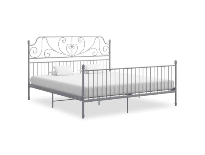 RJPLMFV Bettgestell, Metall, Grau, 180 x 200 cm Lattenrost ohne Matratze, inklusive Lattenrost, robuste pulverbeschichtete Struktur, bequeme Unterstützung