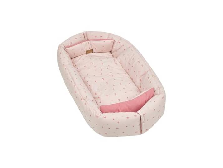 Sterntaler Babynest Hase Hanni 70x50cm - weiches Kuschelnest aus Baumwoll-Mischgewebe - beidseitig verwendbar & wandelbar zur Krabbeldecke - mit Schlaufen für Spielzeug - Geschenk Idee, quarzrosa