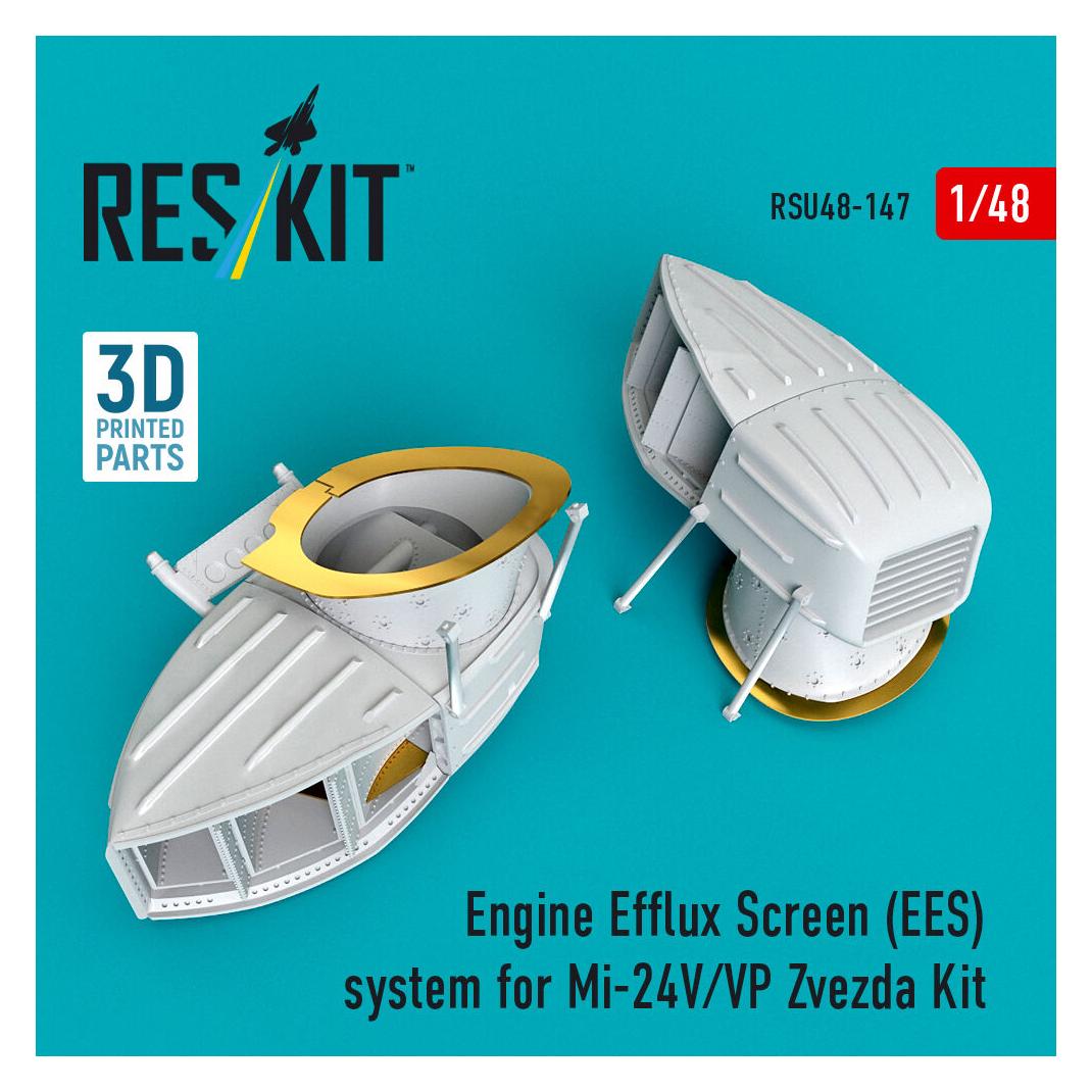 ResKit Engine Efflux Screen (EES) system for Mi-24V/VP for Zvezda kit (3D Printed) (RSU48-0147)