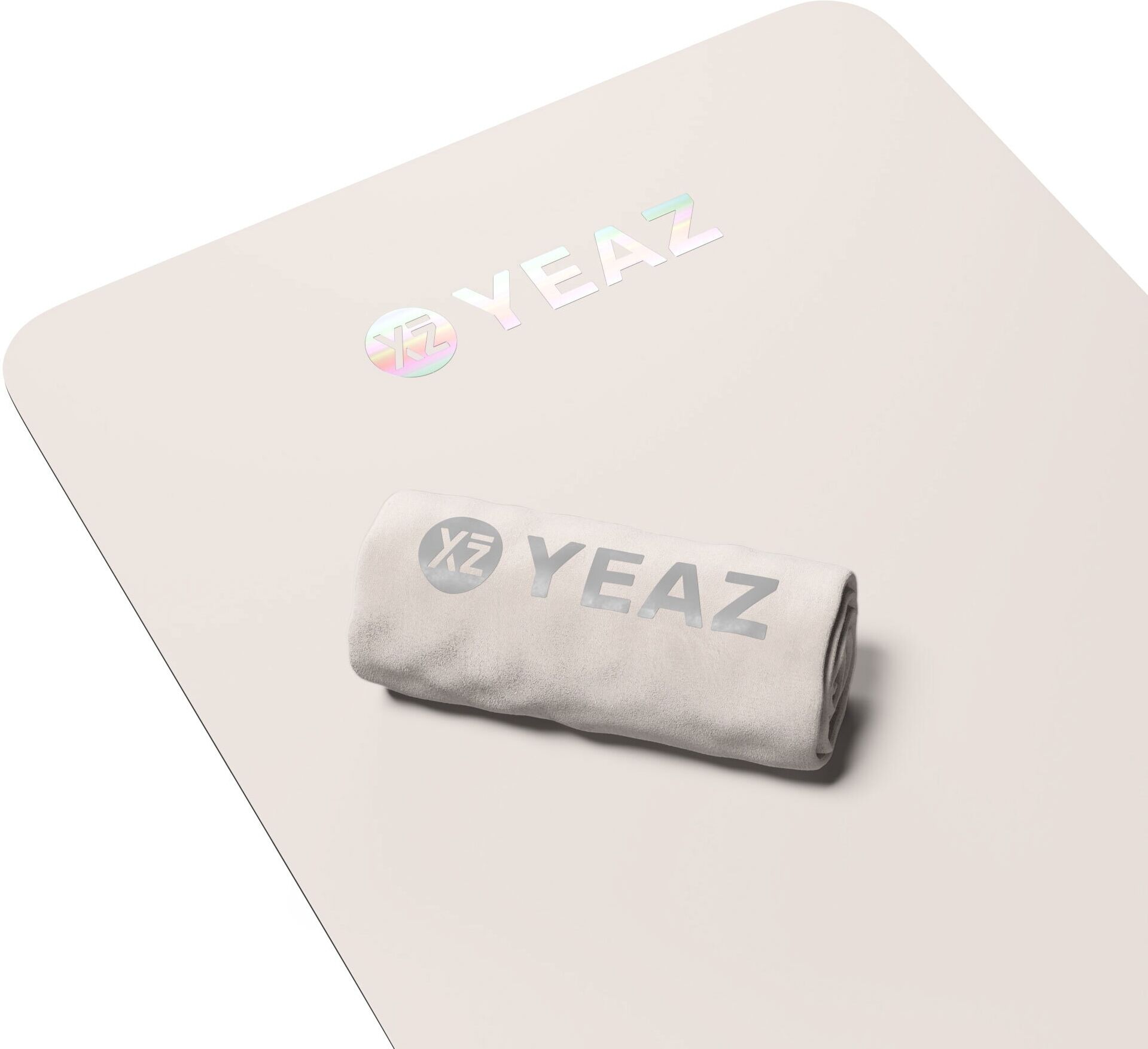 Yogamatte YEAZ "Set - Handtuch & Matte CARESS", weiß, Sportmatten, Yogamatte