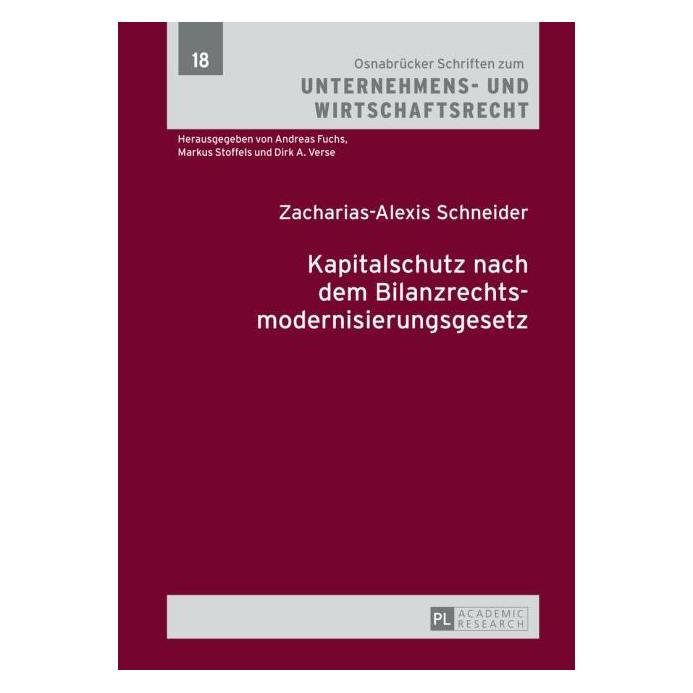 Peter Lang Schneider:Kapitalschutz nach dem Bilanz (67837866)