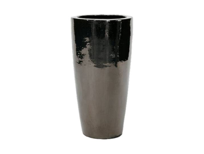 Hochwertiger In-/Outdoor Blumentopf „Plain Partner“, verschiedene Grössen Keramik Metal Glaze Schwarz Baq Design