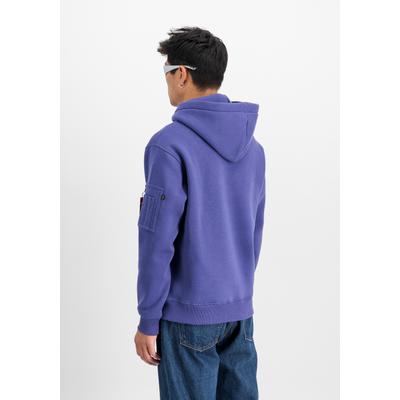 Hoodie ALPHA INDUSTRIES "Alpha Puff Print Hoodie", Herren, Gr. S, lila (night lila), Obermaterial: 80% Baumwolle, 20% Polyester, regular fit, Sweatshirts Hoodie