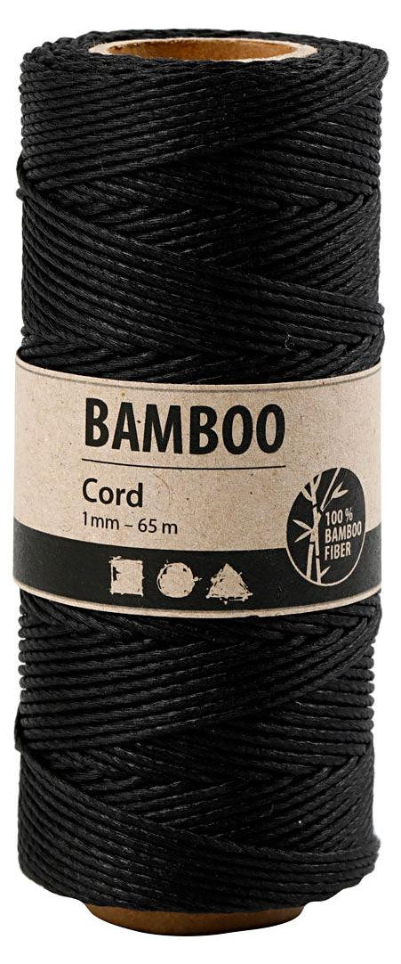Creativ Company CC bamboe koord, 1 mm, zwart, 65 meter