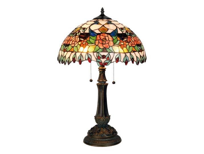 Clayre&Eef Tiffany Tischlampe MAJA, Multicolour, für Wohn- / Esszimmer, Glas, Tiffany, Tischlampe