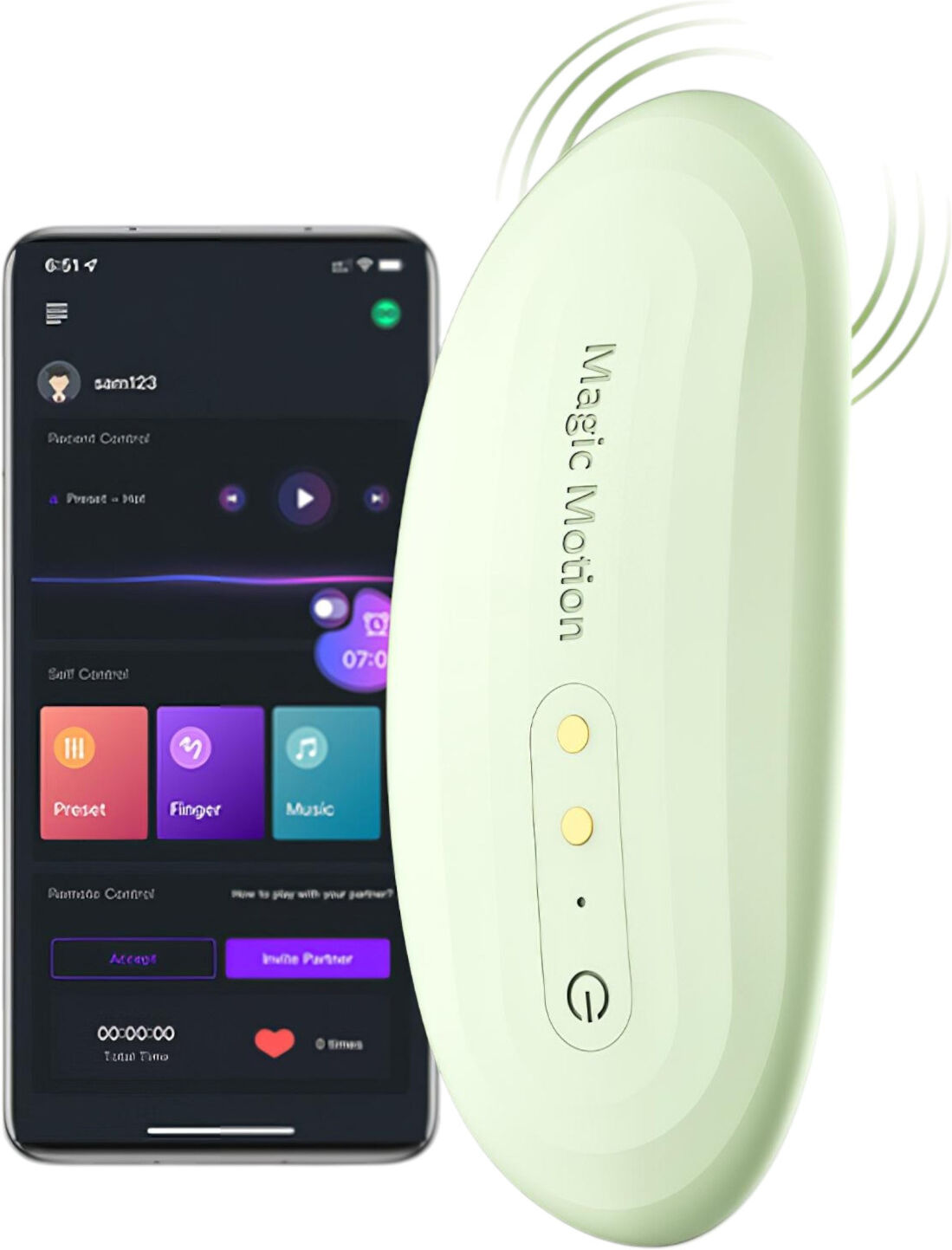 Magic Motion Nyx - wearable app-controlled panty vibrator (green)