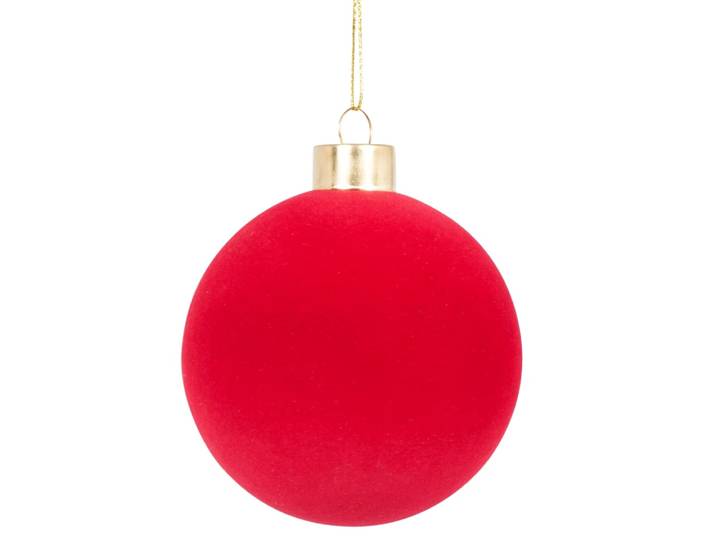 Christbaumkugel aus Glas, rot