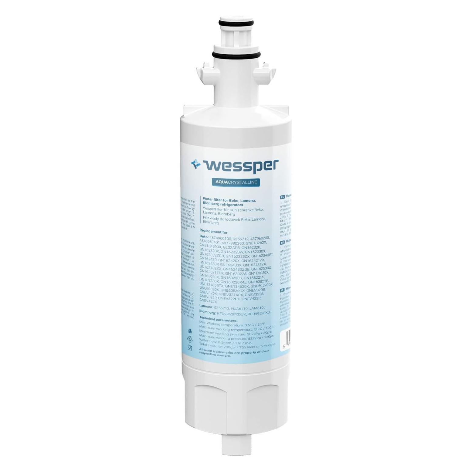 Beko Gefrier-Kühlschrank Wasserfilter Ersatz (1 Stück) (1x) (57491555)