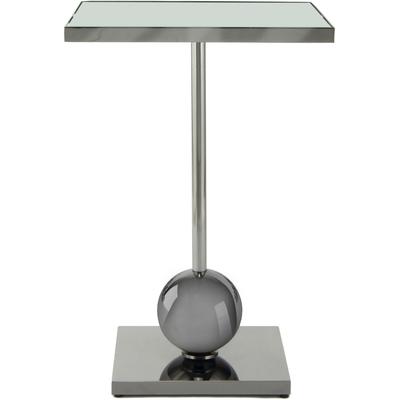 Beistelltisch KAYOOM "Leva 125, Ablagefläche für Deko, Edelstahlgestell, Spiegelglasplatte", grau (graphit, silber, silber), B:42cm H:62cm T:42cm, 100% Edelstahl, 100% Spiegelglas, Tische, Beistelltisch, modern, stabil, edel, modern, Edelstahlgestell