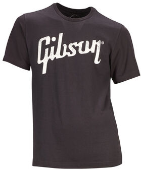 Gibson Men's T-Shirt L Schwarz mit weißem Aufdruck