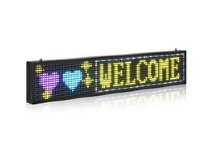 VEVOR Enseigne Lumineuse LED Programmable 99x19 cm, Panneau d’Affichage Numérique Couleur Pleine P10, GIF à Motifs de Texte Personnalisés, Commande Bluetooth, Information Publicitaire Publicité
