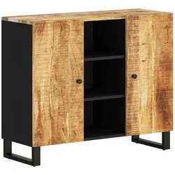 vidaXL Sideboard mit 2 Türen 90x33x75 cm Massivholz Mango