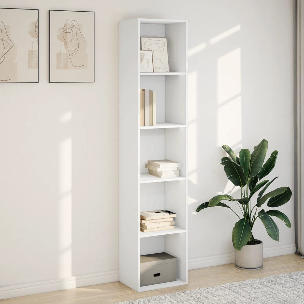 Latitude Run Analuisa Bookcase White (4 Shelves) 189cm H x 40cm W x 30cm D