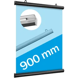 Posterklemmschienen Aluminium, aufklappbar schwarz | 900 mm