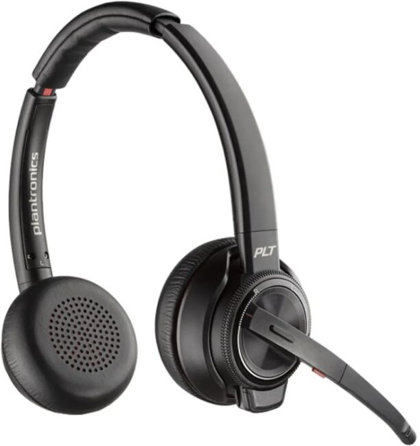 Poly Savi 8220 UC Stereo Wireless Binaural Headset - Black