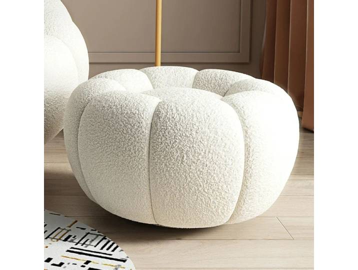Tabouret de canapé citrouille en velours bas, moderne, Simple, rond en laine d'agneau, meubles de salon, siège créatif, décoration de maison