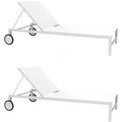 Sonnenliegen Shio garbar Grau Weiß (2er Set)