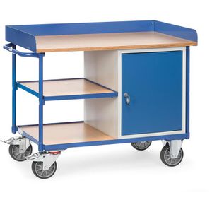 Fetra Werkstattwagen 2435, Tragkraft 400kg, Montagewagen, 1120 x 650mm, 2 Ablagen & 1 Schrank