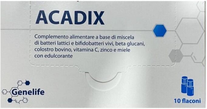 GENELIFE Srl Acadix Integratore Alimentare Fermenti 10 Flaconcini da 10 ml - Integratore Probiotico per la Salute Digestiva, 10 Flaconcini, Acadix