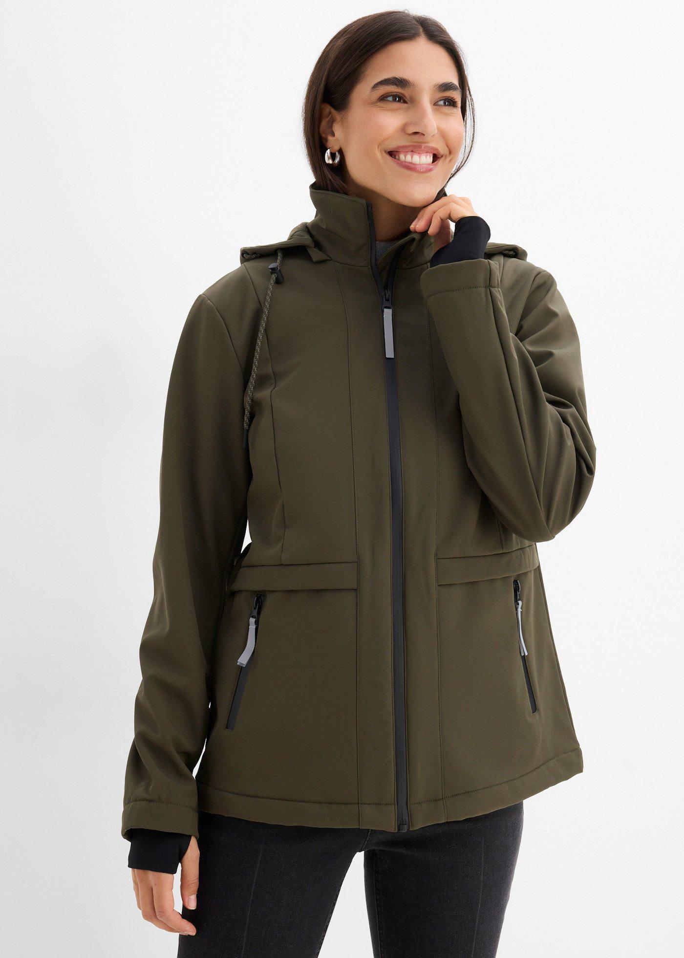 bonprix Softshelljacke, grün, Gr.44, Softshelljacke