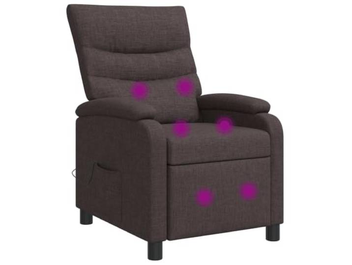 NLQMSU Massagesessel, neigbar, dunkelbraun, Polyestergewebe 6 gezielte Massagepunkte, Fernbedienung, Metallrahmen und Holzwerkstoff, Wohnzimmer oder Büro
