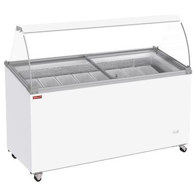 Eistheke, 467 Liter, Schiebedeckel auf Rollen mit gewölbtem Glas, Kapazität für 8 Behälter (CCV7-MG)