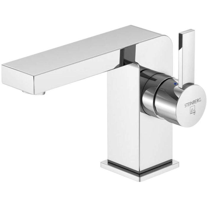 Steinberg Serie 120 Waschtischarmatur 1201020 chrom, Ausladung 120 mm, mit Ablaufgarnitur