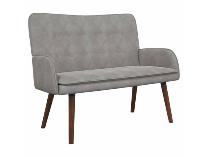 IBUQDDV 2-Sitzer Sofa Hellgrau 115 x 61 x 87 cm Samt Metall- und Holzgerüst,weiche Samtpolsterung,breite Armlehnen,leicht zu reinigen,modernes Design
