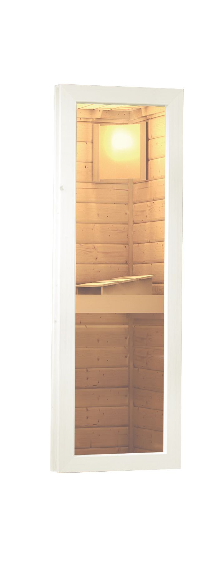 KARIBUHOLZT Saunafenster für 38 mm elfenbeinweiß,122x42 cm 16880893