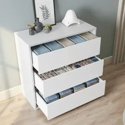 Dmora Kommode mit Schubladen port, Kommode mit 3 Schubladen, Niedrige Kommode für Innengarderobe, Moderne wöchentlich, 60x44h57 cm, Weiß