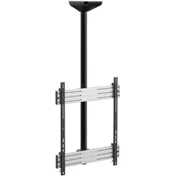 KIMEX - Deckenhalterung für 1 TV-Bildschirm im Hochformat 65''-75'' - Höhe 150 cm