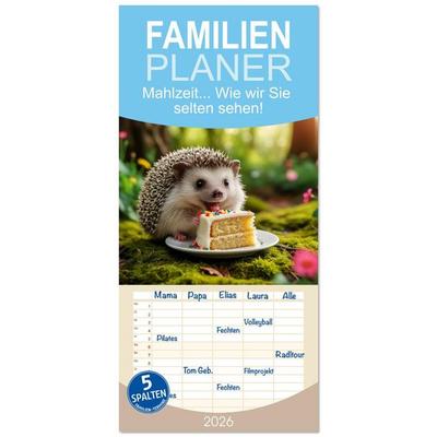Familienplaner 2026 - Mahlzeit... Wie wir Sie selten sehen! mit 5 Spalten (Wandkalender, 21 x 45 cm) CALVENDO