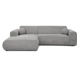 ECKSOFA Puerto, ohne Schlaffunktion, Hellgrau, links