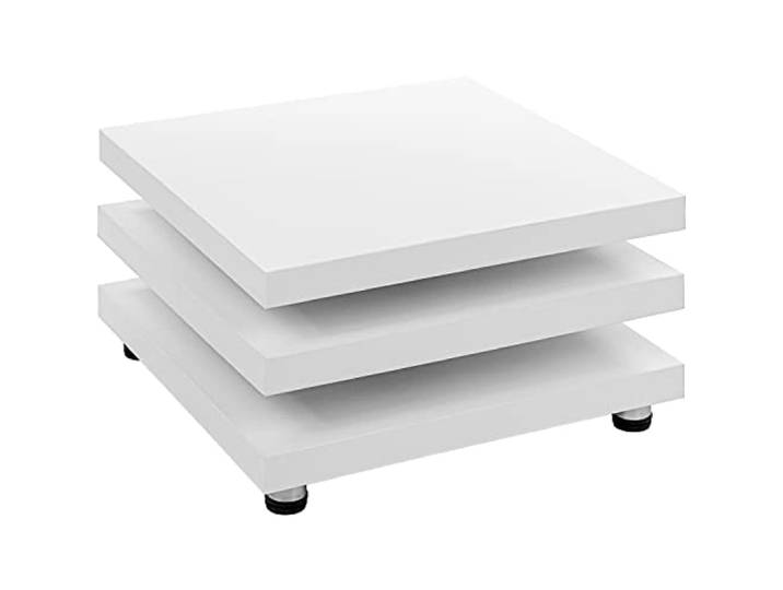 STILISTA® Couchtisch 360° schwenkbare Tischplatten, Cube-Design, Verschiedene Größen und Farben, 73 x 73 cm matt weiß