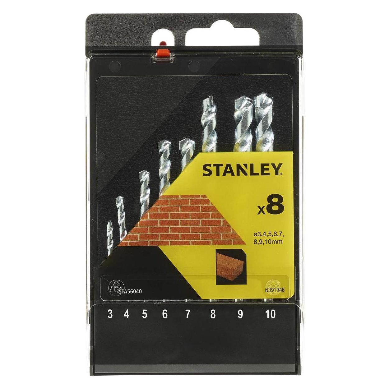 Stanley Cassette con 8 brocas para piedra (10 Millimeter, 3 Millimeter, 4 Millimeter, 5 Millimeter, 6 Millimeter, 7 Millimeter, 8 Millimeter, 9 Millimeter) (STA56040-QZ)