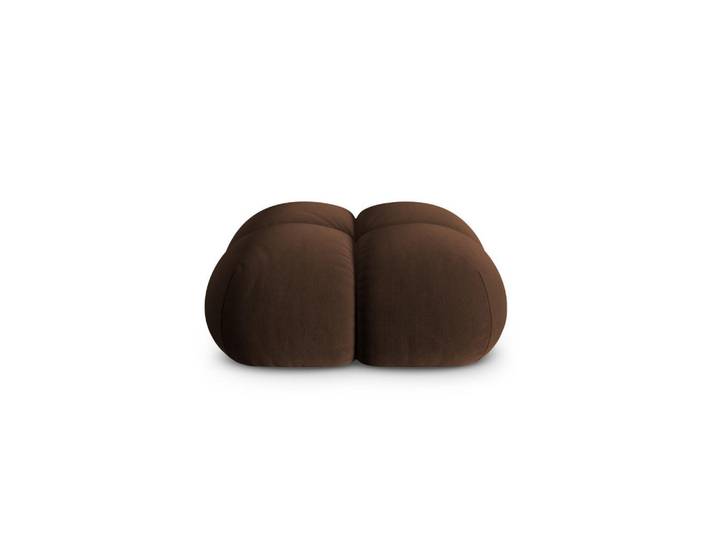 Cosmopolitan Design Pouf Loretto aus Samt Schokolade, Dunkelbraun, 90x40x90 cm, Wohnzimmer, Sessel, Hocker & Hockerbänke, Poufs