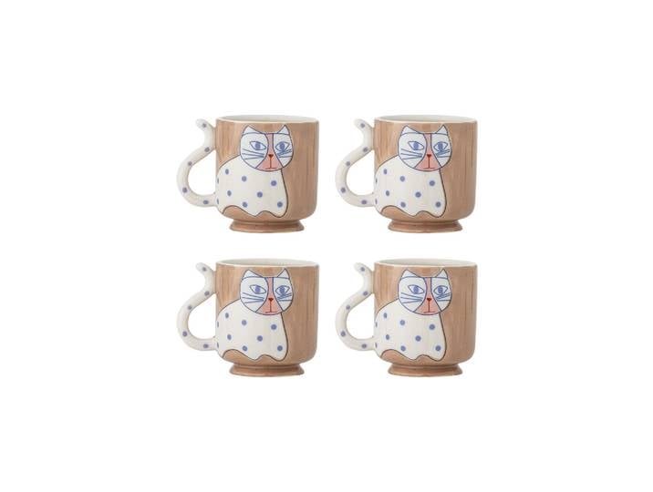 Lot de 4 mugs en grès multicolore Missy