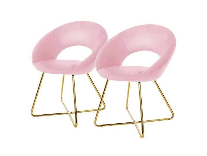 STUHL Samt rosa 2er Set