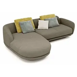 Segmüller Werkstätten Ecksofa Miu03 Stoff Grau Taupe