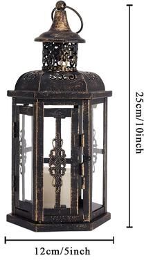 Inspired Finds Vintage Nordic Black Iron Candle Lantern Hanging Decor For Home & Wedding black 1pc