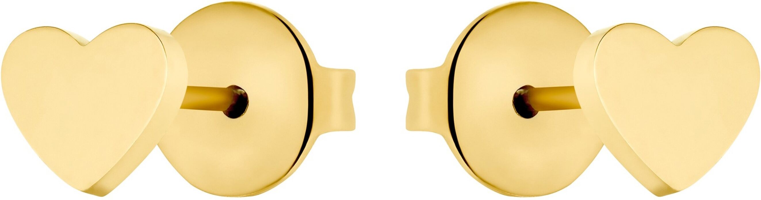 Paar Ohrstecker PRINZESSIN LILLIFEE "Herzen", gold (gelbgoldfarben), Ohrringe, Mädchen, Edelstahl, Paar Ohrstecker gelbgoldfarben Edelstahl