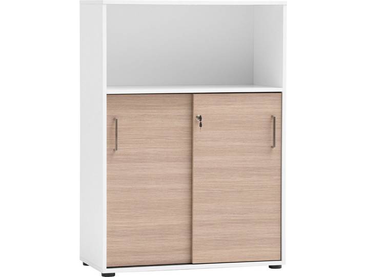Schildmeyer Schiebetürenschrank METZ, Aktenschrank abschließbar, Höhe 113,4 cm, MADE IN GERMANY (1-St) Fronten in Canello, MADE IN GERMANY