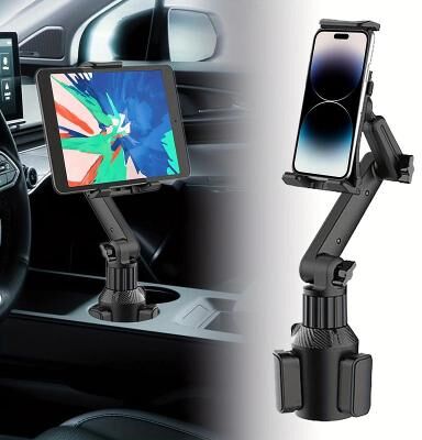 LightInthebox Car Cup Holder Tablet Phone Mount With Heavy Duty Cupholder Base Adjustable Tablet Phone Holder For Car/Truck Compatible With 4-13inch Tablets All Cellphones