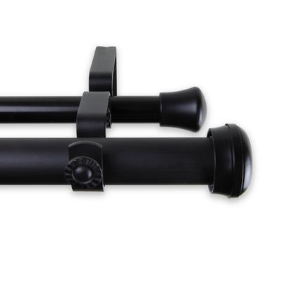 InStyleDesign Edison 1-inch Adjustable Double Drapery Rod 160-240 inch - 160 to 240 inch