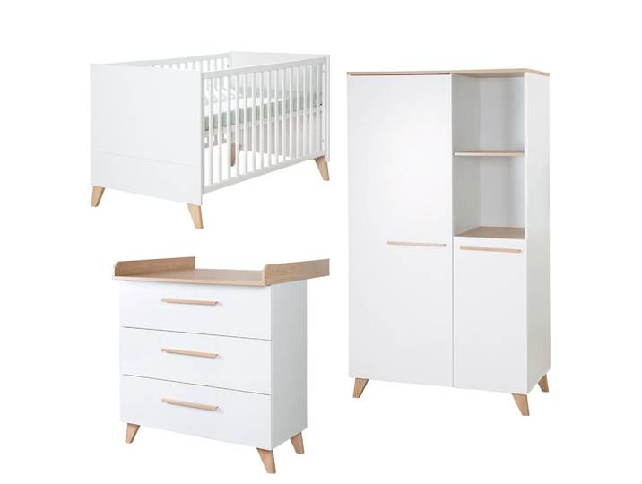Roba Babyzimmer Leon 3-teilig Iii, Weiß, Holz, 1x1x1 cm, Baby- und Kindermöbel, Babyzimmer