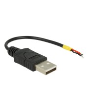 Delock USB-Kabel USB M bis Hardwire 2-Kabel 2.0 5 V 10 cm Schwarz (85250)